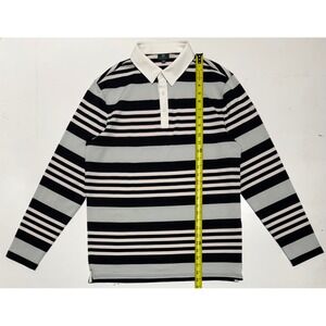 AG Green Label Mens Long Sleeve Striped Polo Shirt Performance Stretch Size M